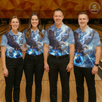 Blue lightning thunder bowling Eagle custom Bowling Polo Shirts, gift for team bowlers
