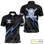 Black and Blue Skull Golf polo shirts Custom golf top, Personalized golf gifts