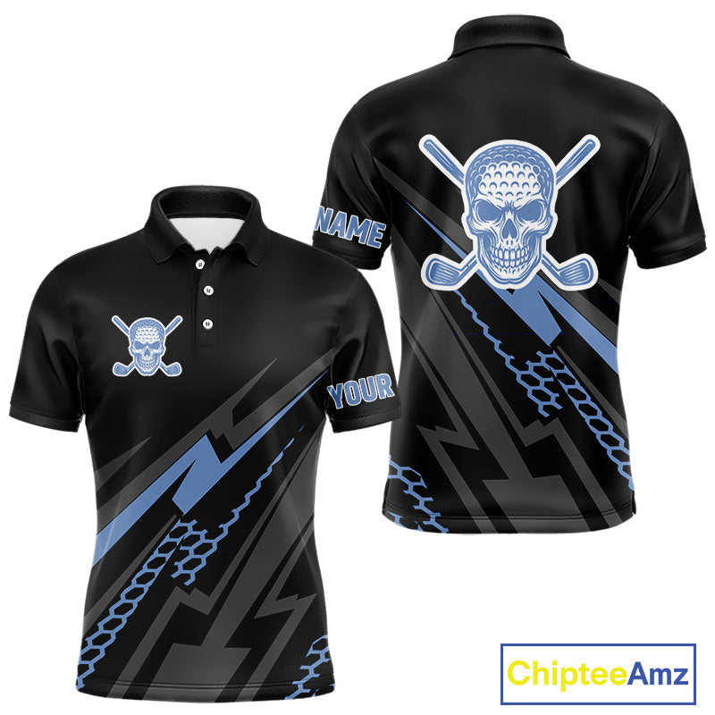 Black and Blue Skull Golf polo shirts Custom golf top, Personalized golf gifts