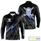 Black and Blue Skull Golf polo shirts Custom golf top, Personalized golf gifts