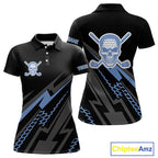 Black and Blue Skull Golf polo shirts Custom golf tops, Personalized golf gifts