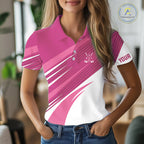 Pink and white golf polo shirts custom golf tops, personalized golf gifts