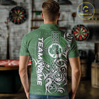 Green Irish Tribal Cross St Patrick's Day Darts shirts Custom Lucky Darts Team Jerseys