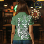 Green Irish Tribal Cross St Patrick's Day Darts shirts Custom Lucky Darts Team Jerseys