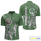 Green Irish Tribal Cross St Patrick's Day Darts shirts Custom Lucky Darts Team Jerseys