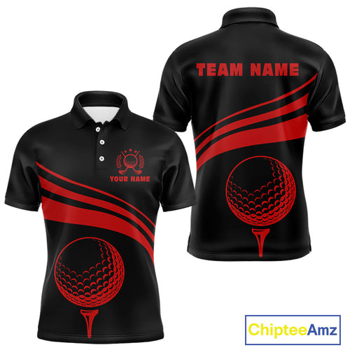 Personalized polo golf shirts custom black and red golf shirts team golf jersey