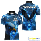 Blue Lightning Thunder Eagle Golf Polo Shirts custom golf top, team golf shirts