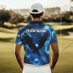Blue Lightning Thunder Eagle Golf Polo Shirts custom golf top, team golf shirts