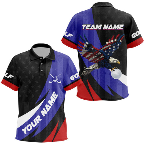 American Flag Eagle Golf Polo Shirt custom Patriotic golf outfits for children