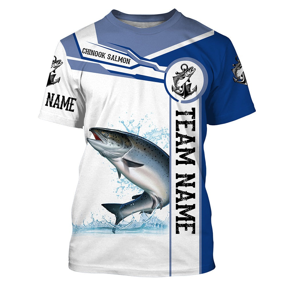 Chinook salmon fishing Customize name and team name tournament long sleeves fishing shirts