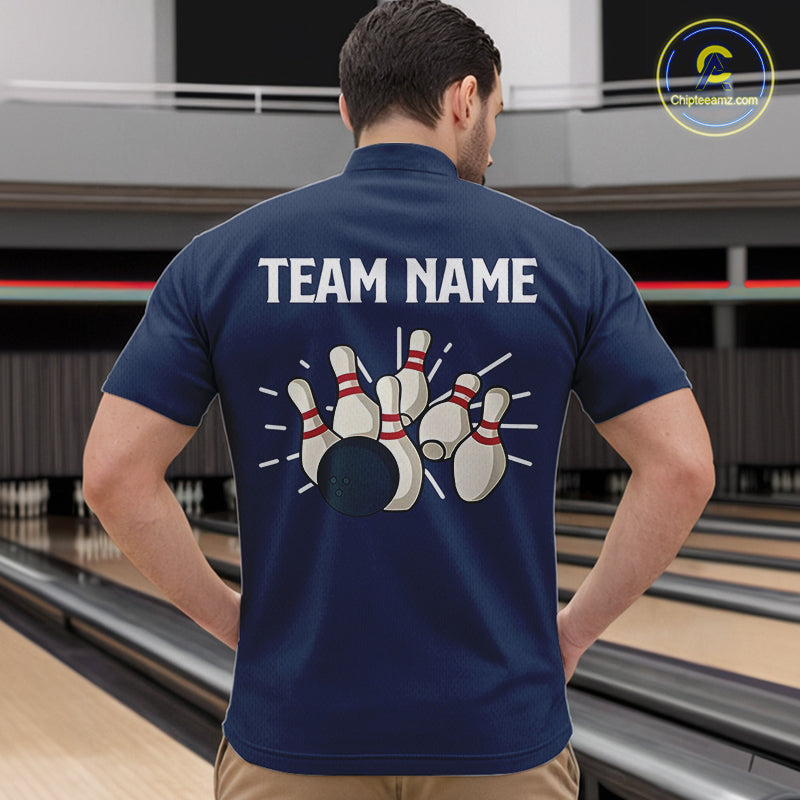Retro Blue argyle pattern Bowling shirts custom bowling team jerseys Bowler Outfits