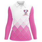 White and Pink argyle plaid pattern 's custom golf shirts, personalized golf gifts