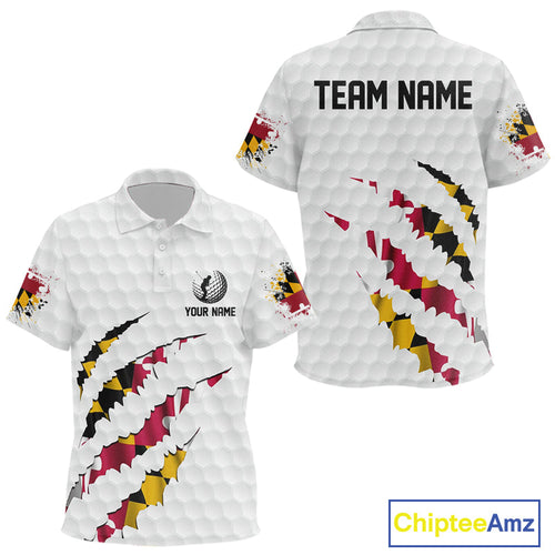 Personalized Maryland Flag golf polo shirts, Custom Patriotic Golf Team Shirts
