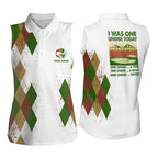 Funny sleeveless polo shirt custom name I was one under today, one under a tree, bush and water
