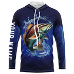 Redfish Puppy Drum Fishing blue lightning Customized Name Long sleeve Fishing Shirts