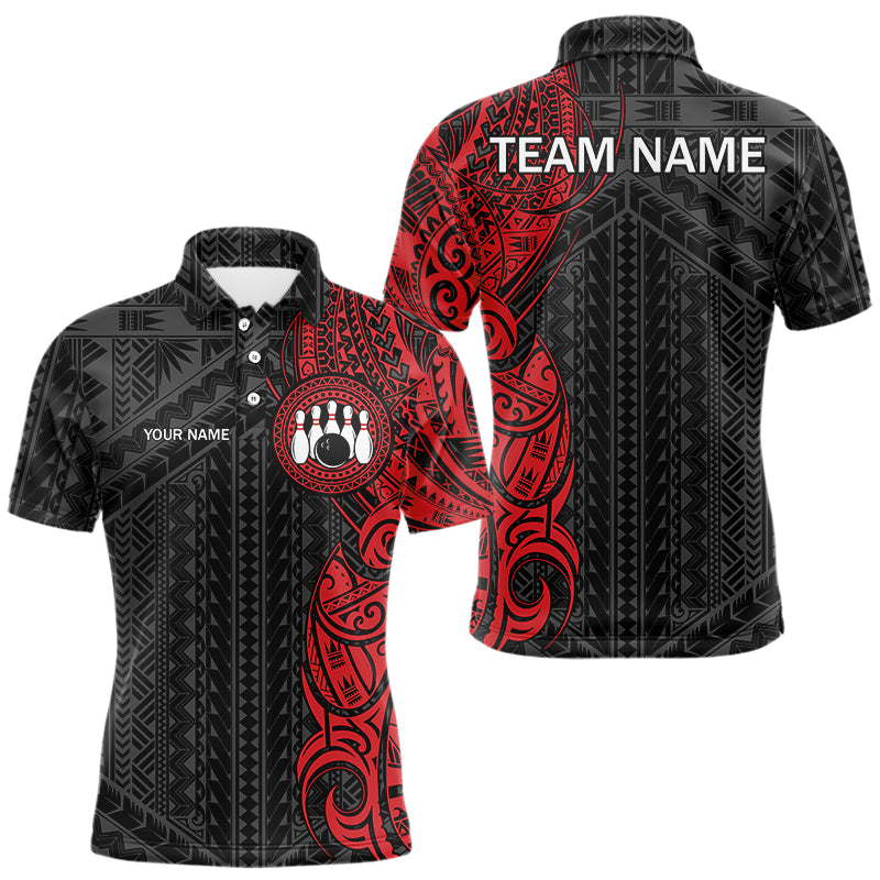 Black and Red Tribal pattern Bowling Shirts Custom Bowling outfit Team bowling league jersey