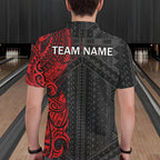 Black and Red Tribal pattern Bowling Shirts Custom Bowling outfit Team bowling league jersey