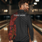 Black and Red Tribal pattern Bowling Shirts Custom Bowling outfit Team bowling league jersey