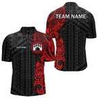 Black and Red Tribal pattern Bowling Shirts Custom Bowling outfit Team bowling league jersey