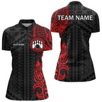 Black and Red Tribal pattern Bowling Shirts Custom Bowling outfit Team bowling jerseys