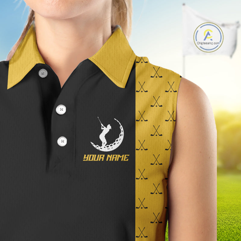 Funny Golf beer Sleeveless Polo shirt custom Weekend forecast golfing with a chance of drinking