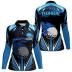 Black golf polo shirts custom blue lightning team golf jerseys, golf attire