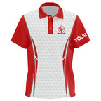 Red and White golf ball golf polo shirts custom golf clothing, golf gifts