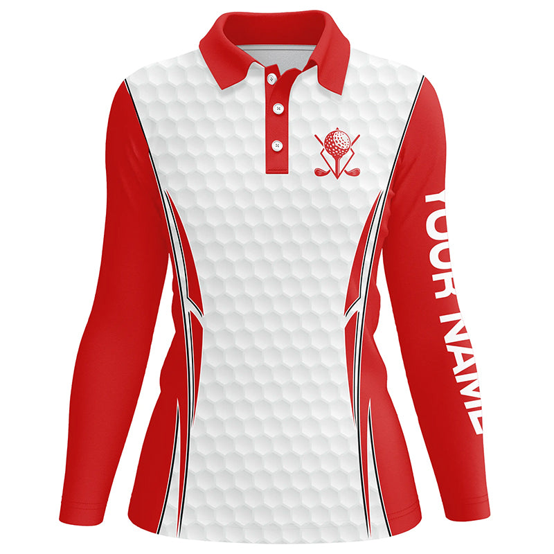 Red and White golf ball golf polo shirts custom golf clothing, golf gifts