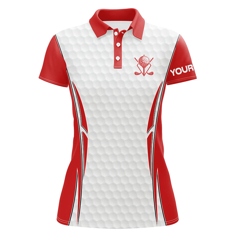 Red and White golf ball golf polo shirts custom golf clothing, golf gifts