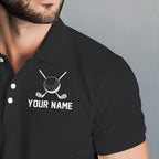 Black and White American Flag golf polo shirts Custom name patriotic team golf uniform