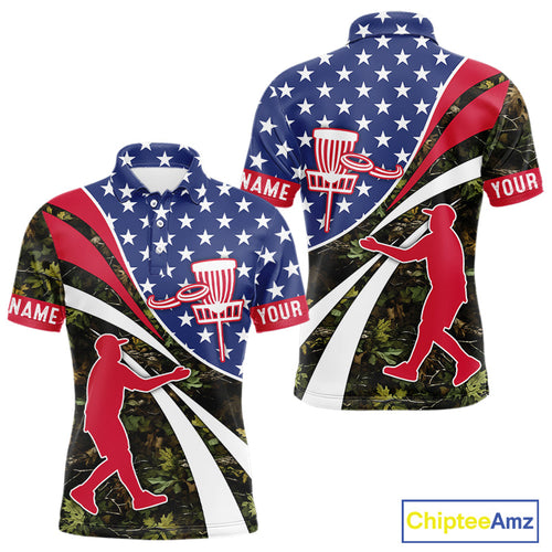 American Flag Camo Disc golf shirts, custom patriotic disc golf jerseys