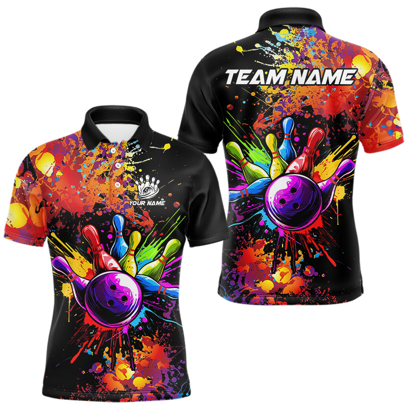 Colorful bowling jerseys Bowling Polo, 1/4 Zip Shirt Custom Bowling Team shirts for bowlers