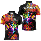 Colorful bowling jerseys Bowling Polo, 1/4 Zip Shirt Custom Bowling Team shirts for bowlers