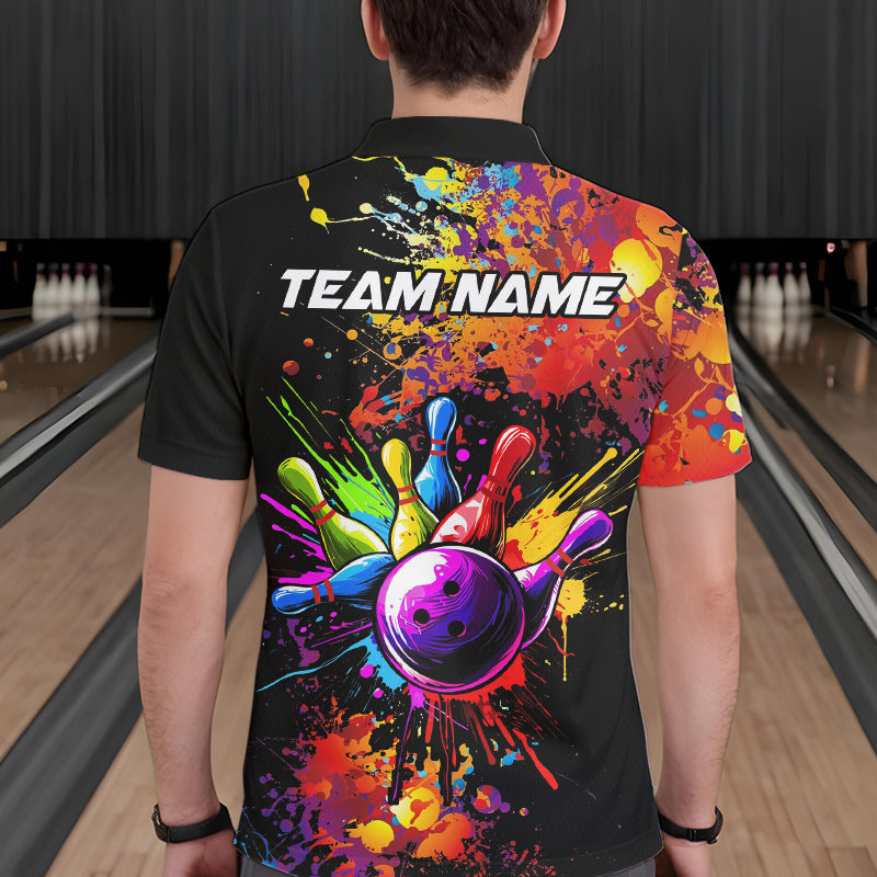 Colorful bowling jerseys Bowling Polo, 1/4 Zip Shirt Custom Bowling Team shirts for bowlers