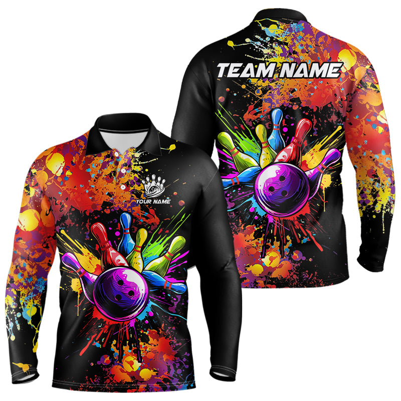 Colorful bowling jerseys Bowling Polo, 1/4 Zip Shirt Custom Bowling Team shirts for bowlers