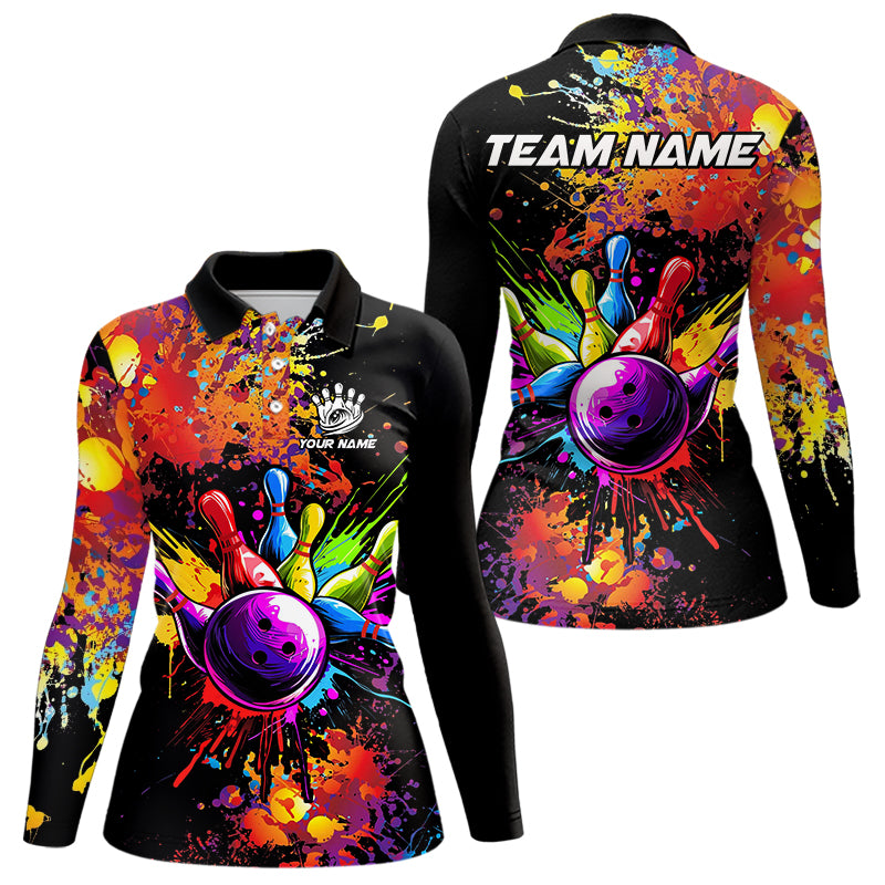 Colorful bowling jerseys Bowling Polo, 1/4 Zip Shirt Custom Bowling Team shirts for bowlers