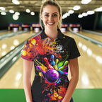 Colorful bowling jerseys Bowling Polo, 1/4 Zip Shirt Custom Bowling Team shirts for bowlers