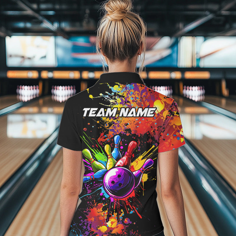 Colorful bowling jerseys Bowling Polo, 1/4 Zip Shirt Custom Bowling Team shirts for bowlers