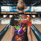 Colorful bowling jerseys Bowling Polo, 1/4 Zip Shirt Custom Bowling Team shirts for bowlers