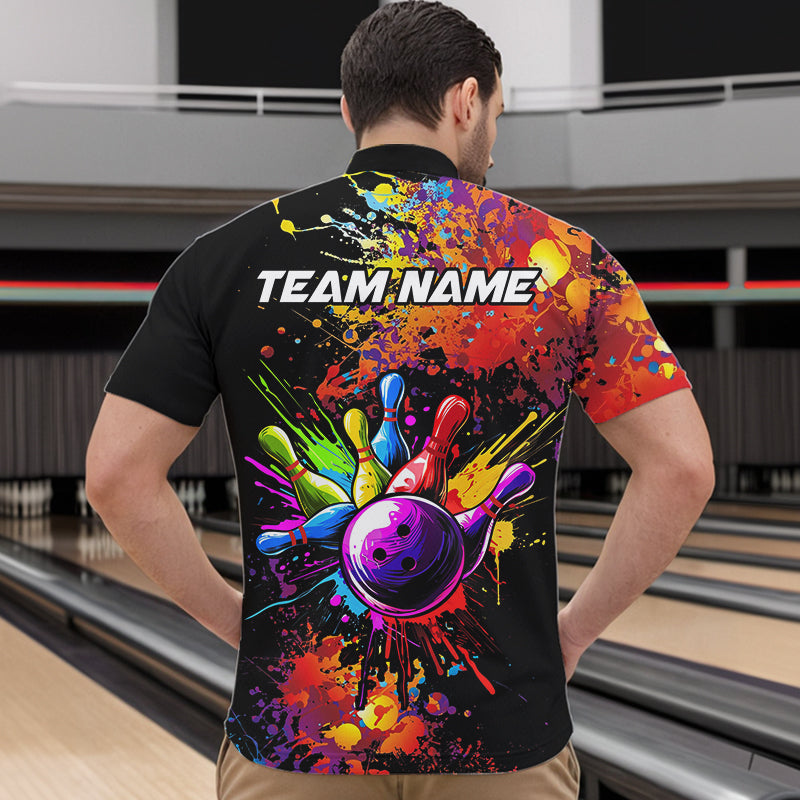 Colorful bowling jerseys Bowling Polo, 1/4 Zip Shirt Custom Bowling Team shirts for bowlers