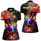Colorful bowling jerseys Bowling Polo, 1/4 Zip Shirt Custom Bowling Team shirts for bowlers