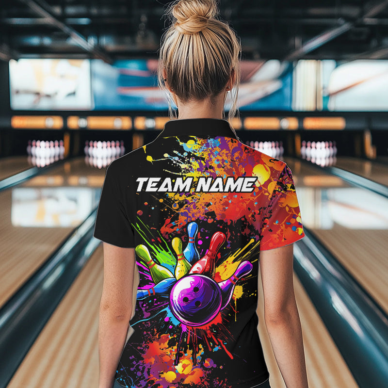 Colorful bowling jerseys Bowling Polo, 1/4 Zip Shirt Custom Bowling Team shirts for bowlers