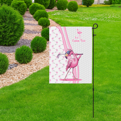 Pink and white flamingo pattern Golf ball skin Custom Golf Garden Flag, Personalized Golfing Gift D02