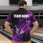 's bowling Quarter Zip shirts Custom purple lightning thunder Bowling Team Jersey, gift for Bowlers