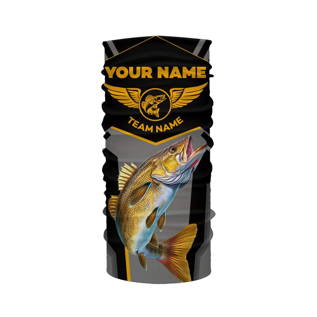 Personalized Black Walleye Fishing jerseys, Team Walleye Fishing Long Sleeve tournament shirts