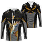 Personalized Black Walleye Fishing jerseys, Team Walleye Fishing Long Sleeve tournament shirts
