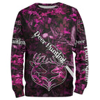 Love Deer Hunting Pink Camo Customize Name 3D All Over Printed Shirts Personalized Hunting gifts