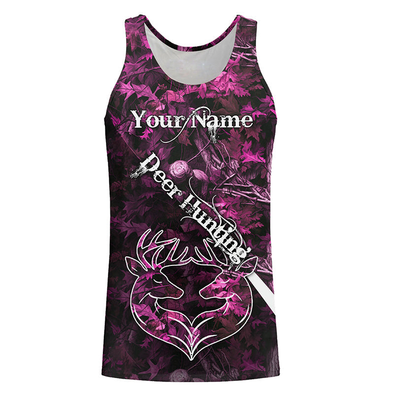 Love Deer Hunting Pink Camo Customize Name 3D All Over Printed Shirts Personalized Hunting gifts