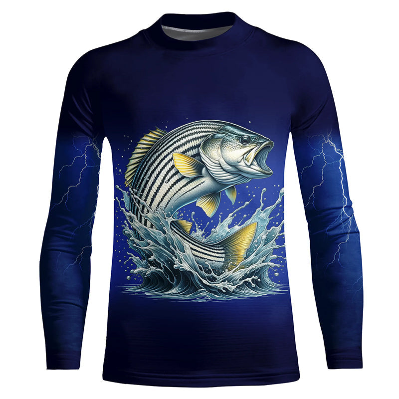 Funny Striped Bass Fishing blue lightning 3D All Over printed Shirts