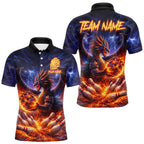 Orange and Purple Lightning Thunder Dragon Bowling Shirts Custom Dragon Team Bowling Jersey